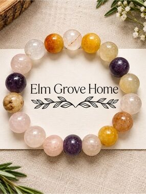 Chunky Quartz Stretch Bracelet 7”